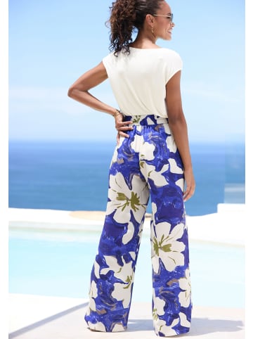 Vivance Palazzohose in blau-grün-creme bedruckt