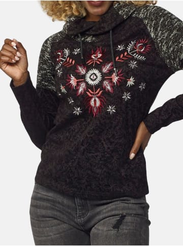 KOROSHI T-SHIRT MIT BLUMENSTICKEREI AUF DER VORDERSEITE in rot