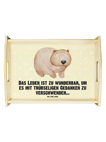 Mr. & Mrs. Panda Tablett Wombat mit Spruch in Gelb Pastell
