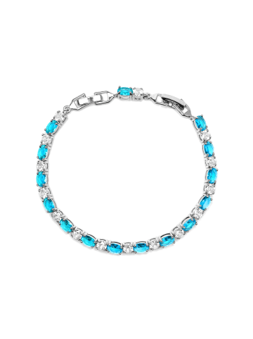 Luxenter Armband in Silberoptik mit Zirkonia in Aquamarinblau – Libsi