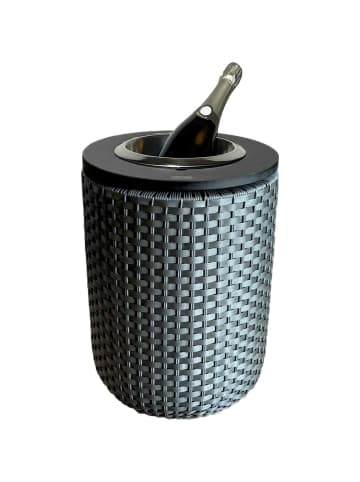 COOTAB Cooler Table Beistelltisch mit Edelstahl-Kühler London 50 cm in Anthrazit/Schwarz
