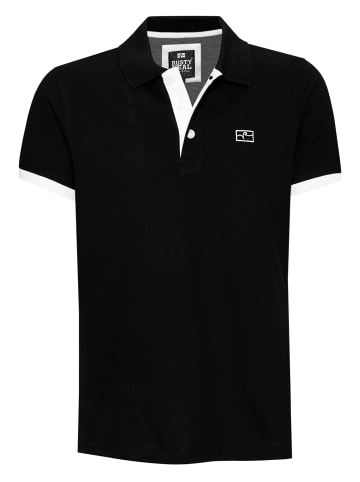 Rusty Neal Kontrast Polo Pique Shirt Regular Fit in Schwarz / Weiß