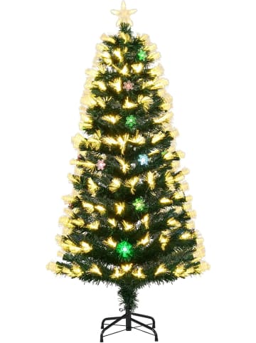 COSTWAY 150 cm Künstlicher Weihnachtsbaum mit Beleuchtung in Grün