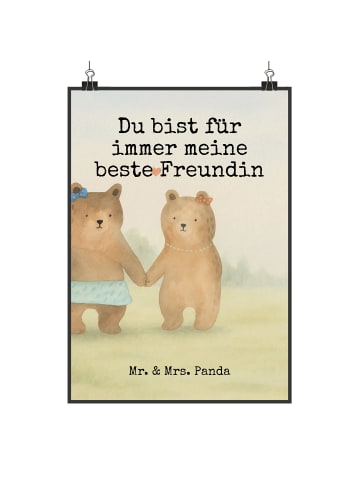 Mr. & Mrs. Panda Bild Bär Freundin Design mit Spruch in Weiß