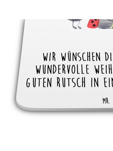 Mr. & Mrs. Panda Tassenuntersetzer Weihnachten Smörle mit Spruch in Weiß