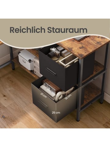 VASAGLE Eckcomputertisch Barnet in Braun - (B)115 x (H)90 x (T)105 cm