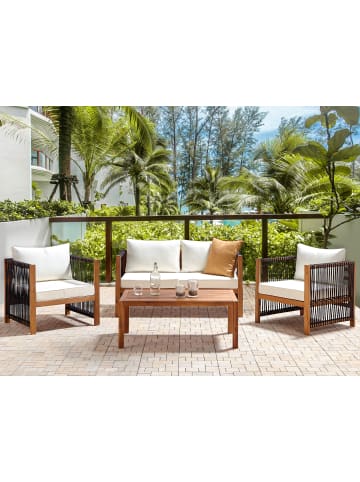 Beliani 4-tlg Sitzgruppe ANTRIA in Braun/Schwarz