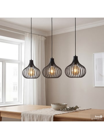 home24 Pendelleuchte Vorey II in Schwarz