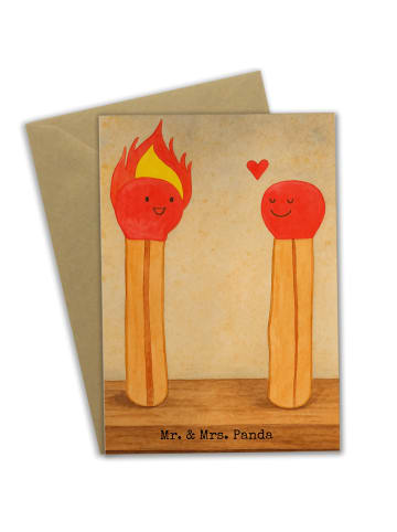 Mr. & Mrs. Panda Grußkarte Streichhölzer Design ohne Spruch in Weiß