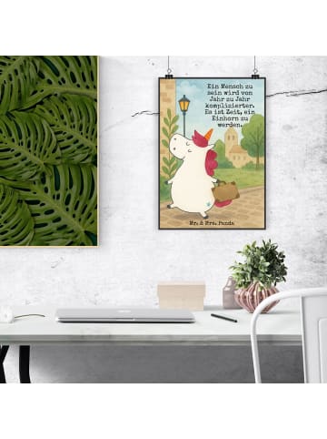 Mr. & Mrs. Panda Poster Einhorn Koffer Design mit Spruch in Weiß