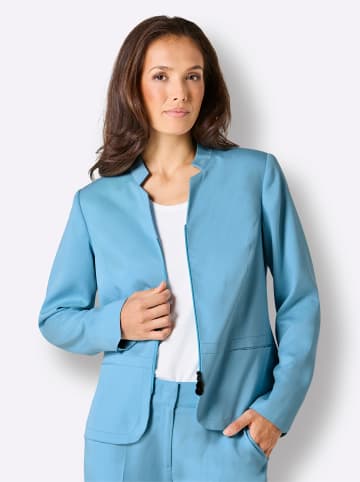 creation L Lyocell-Leinen-Blazer in aqua
