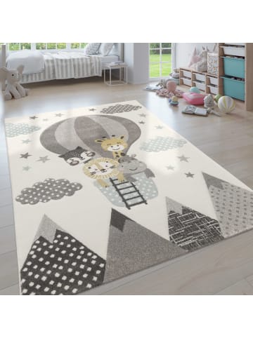 KADIMA DESIGN Kinderteppich Ballon mit Tieren Kinderzimmer in Creme