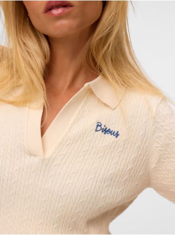 Vero Moda Gestrickter Rollkragenpullover mit Polokragen in Birch/W. Silver Lurex