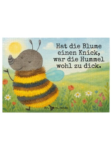 Mr. & Mrs. Panda Puzzle Hummel flauschig Design mit Spruch in Weiß