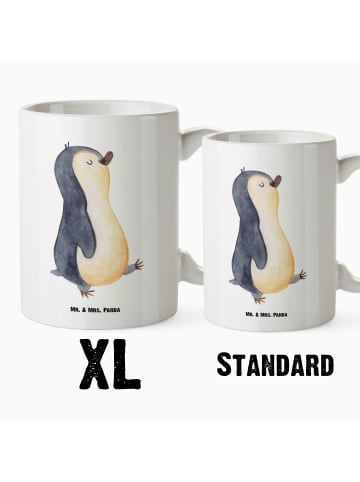 Mr. & Mrs. Panda Haferl Pinguin mHerzieren ohne Spruch in Weiß