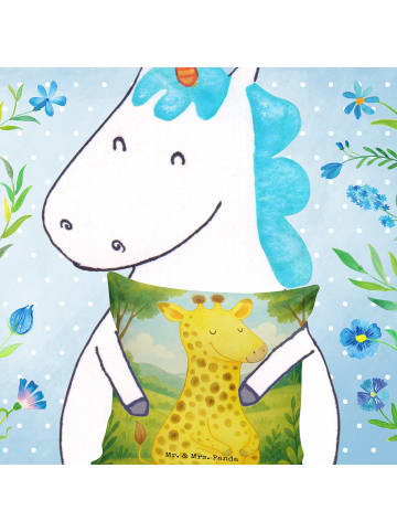 Mr. & Mrs. Panda Kopfkissen Giraffe Zufrieden Design ohne Spruch in Weiß