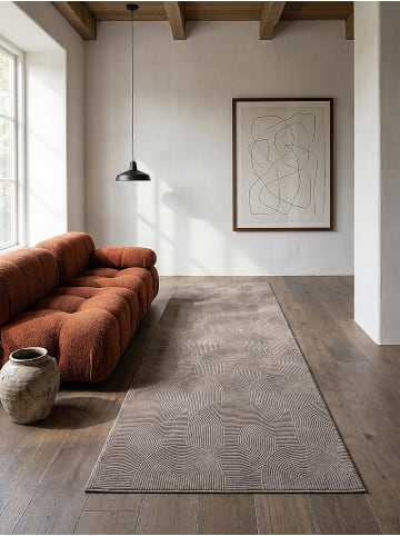 KADIMA DESIGN Läufer Geometrisch rutschhemmend pflegeleicht Wohnzimmer Flur in Beige