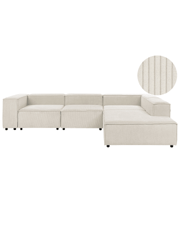 Beliani 3-tlg Ecksofa ARDAL in Weiß/Schwarz