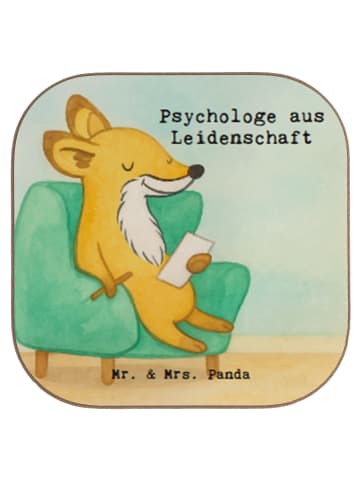 Mr. & Mrs. Panda Holzuntersetzer Psychologe Leidenschaft Design ... in Weiß