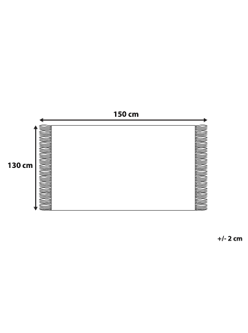 Beliani Kuscheldecke YAMALAK in Grau/Weiß - (W) 130 x (H) 1 x (L) 150 cm