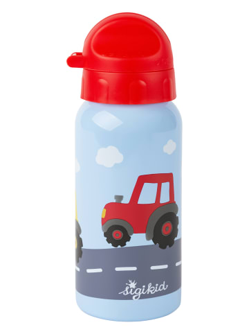 Sigikid Edelstahl Trinkflasche Traktor 400ml in hellblau/rot
