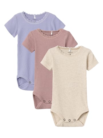 name it Baby Body 3-er Stück Set T-Shirt Kurzarm Oberteil NBFKAB in Rosa