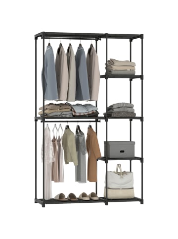 HOMCOM Stoffschrank-111L x 43B x 185H cm-Schwarz