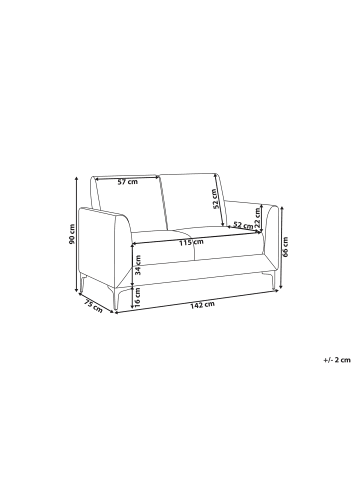 Beliani 2-Sitzer Sofa FENES in Beige/Schwarz - (W) 142 x (H) 90 x (L) 75 cm