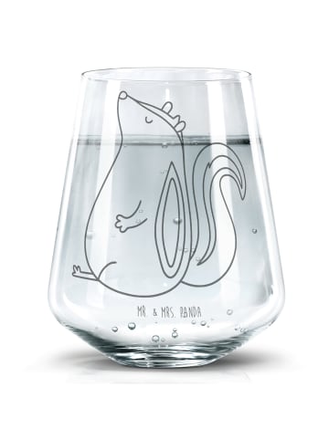 Mr. & Mrs. Panda Trinkglas Stinktier Sitzen ohne Spruch in Transparent