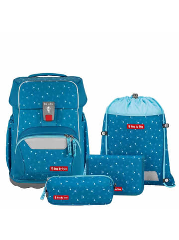 Step by Step Basis - Schulranzen Set 4tlg. (Green Grafics) in Blue Hearts