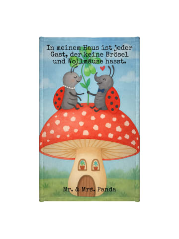 Mr. & Mrs. Panda Handtuch Marienkäfer Fliegenpilz Design mit Spruch in Weiß