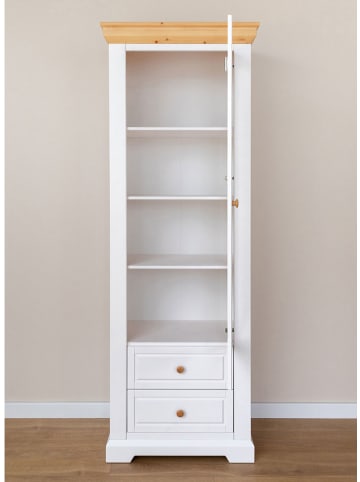 Feldmann-Wohnen Standvitrine Marone Elite Weiß / Kiefer Tabak 70 / 41 / 200cm