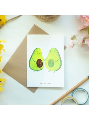 Mr. & Mrs. Panda babykarte Avocado Pärchen ohne Spruch in Weiß