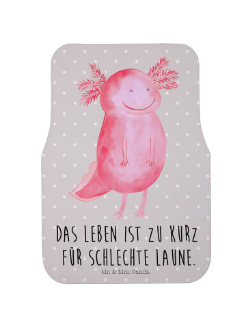 Mr. & Mrs. Panda Fahrer Autofußmatte Axolotl Glücklich mit Spruch in Grau Pastell