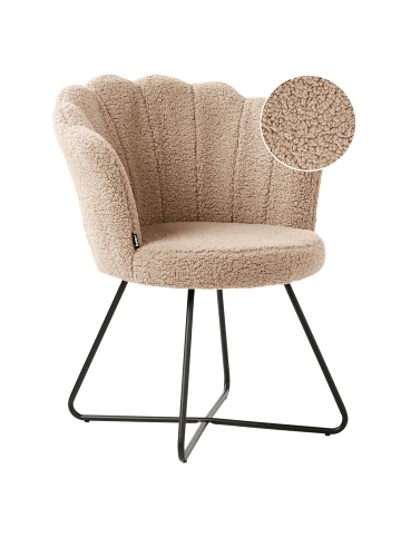 Beliani Sessel LOVELOCK in Beige/Schwarz - (W) 67 x (H) 86 x (L) 70 cm