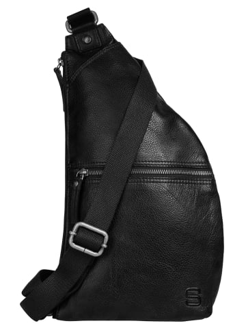 SPIKES & SPARROW Crossover Bag echt Leder in schwarz