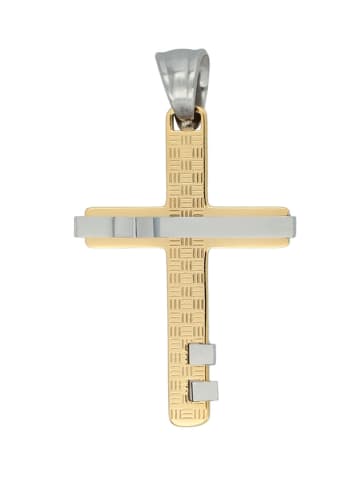 Adeliás Unisex Anhänger – Kreuz Kreuzanhänger aus Edelstahl in silber