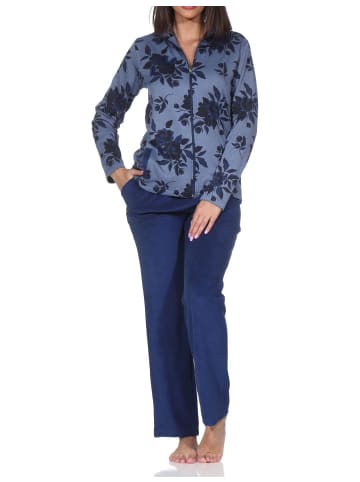 NORMANN Frottee Hausanzug langarm in marine