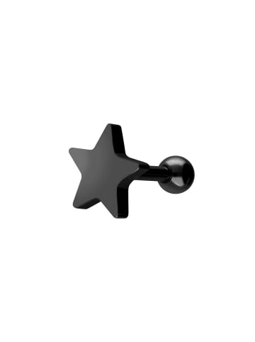 PIERCINGLINE Ohrpiercing Chirurgenstahl "STERN" in Schwarz