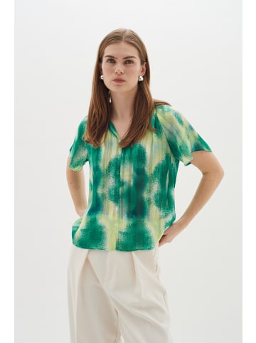 InWear Kurzarm-Bluse HimariIW Lockere Passform in Green Art Splash