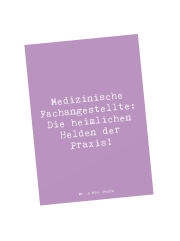 Mr. & Mrs. Panda Postkarte Spruch Medizinische Fachangestellte H... in Lavendeltraum