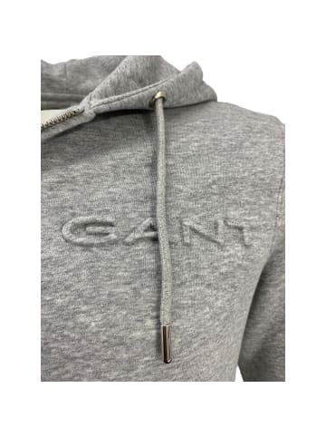 Gant EMBOSSED FULL ZIP HOODIE in Grey melan