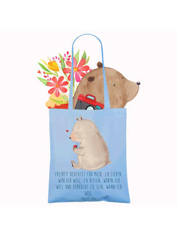 Mr. & Mrs. Panda totebag Bär Marienkäfer mit Spruch in Sky Blue