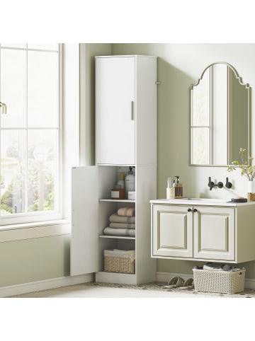 HOMCOM Badezimmerschrank-40L x 35B x 180H cm-Weiß