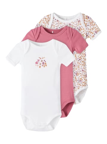 name it Baby Body kurzarm 3er Pack in rose wine