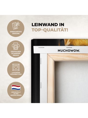 MuchoWow Leinwand bilder Gesicht gold schwarz (BxH)
