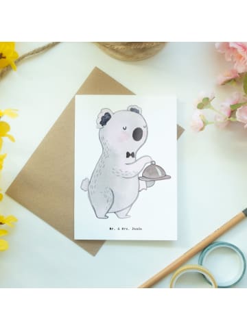 Mr. & Mrs. Panda babykarte Kellner Herz ohne Spruch in Weiß