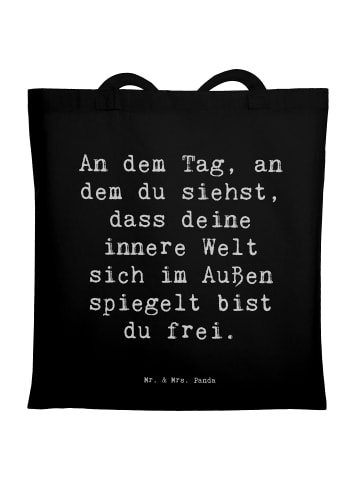 Mr. & Mrs. Panda Jutetasche Spruch Selbstreflexion Freiheit mit ... in Schwarz