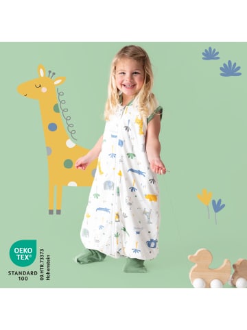 Schlummersack Schlafsack mit Füßen und umklappbaren Bündchen 1.0 TOG in Dunkelgrün