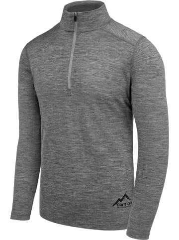 Normani Outdoor Sports Herren Merino Langarm mit 1/4 Zipper Canberra in Grau